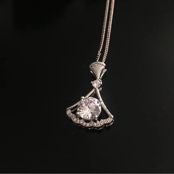 Silver Necklace With CZ’s - Picture 4 of 11